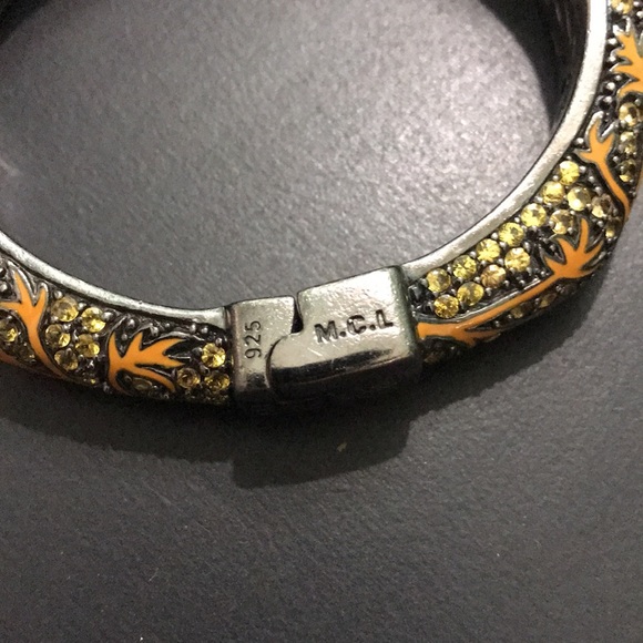 M.C.L Hinged 925 Yellow Sapphire Bracelet - Picture 2 of 6